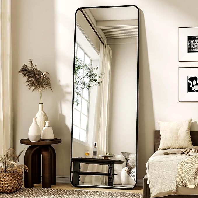 XRAMFY 56"x21" Floor Full Length Mirror Standing Full Body Rounded Corner - Image 3