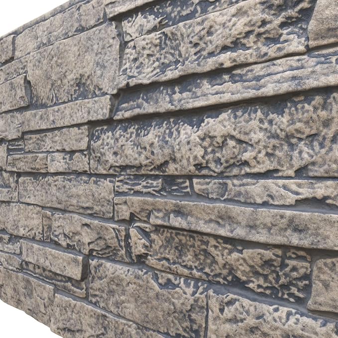 EverStone Acadia Ledge Faux Stone Panel, Linen Graphite Color - Image 7