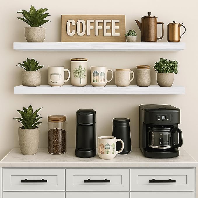 Floating Shelves 48 Inch Long 8" Deep Set of 2, Heavy Duty Wood Wall Mounted - Image 6