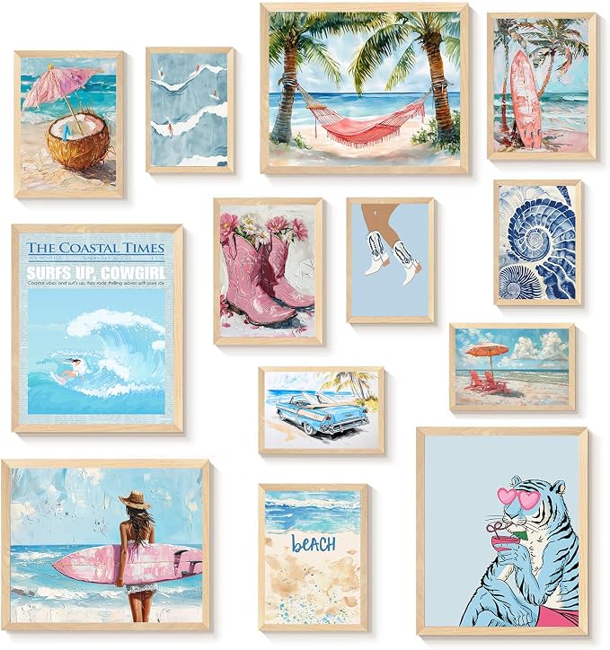 KBKBART Coastal Cowgirl Room Decor Aesthetic Set of 13, Coastal Granddaughter by KBKBART