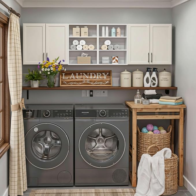 Furnaza Wall Cabinets for Laundry Room, Shaker Wall Mounted Kitchen Cabinets - Image 2