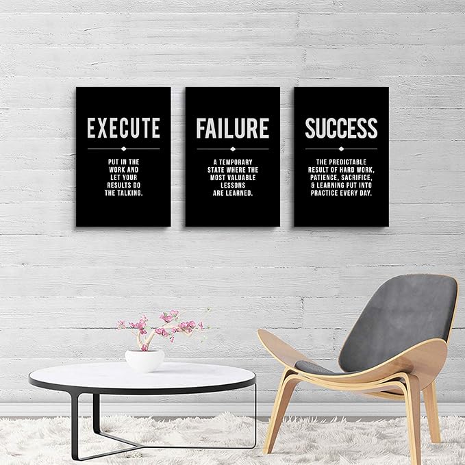 Framed Canvas Wall Art Success Quote, Office Wall Art, Positive Motivational - Image 4