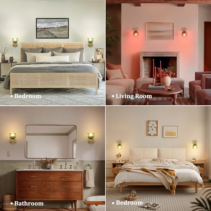 Shenmoyl Vintage Battery Operated Wall Sconce, 5000mAh Rechargeable Wall Light - Image 3