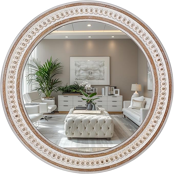 24 Inches Rustic Round Wall Mirrors by DecointoWallDecor