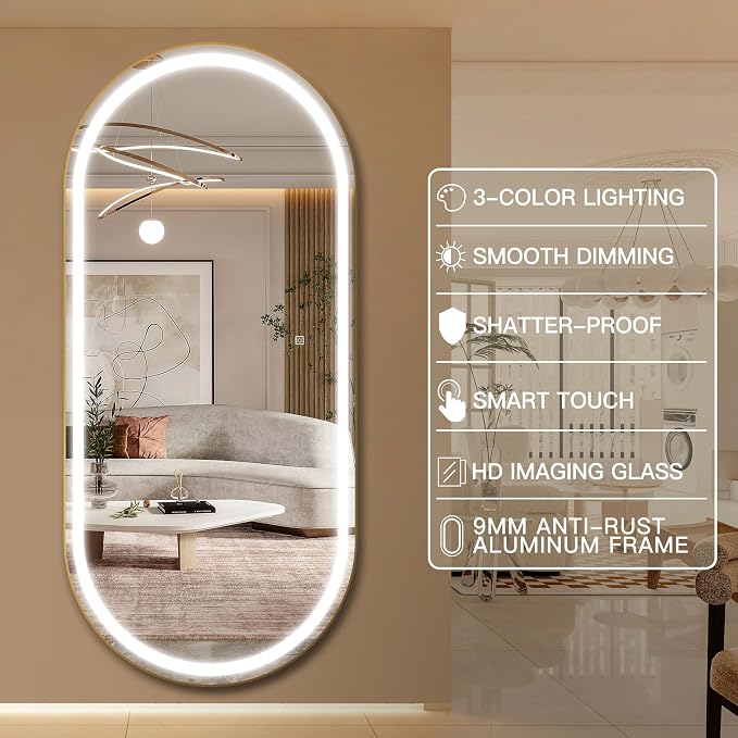 FENNIO 70" x 32" Large Luxury Wall Mounted Mirror - Image 9
