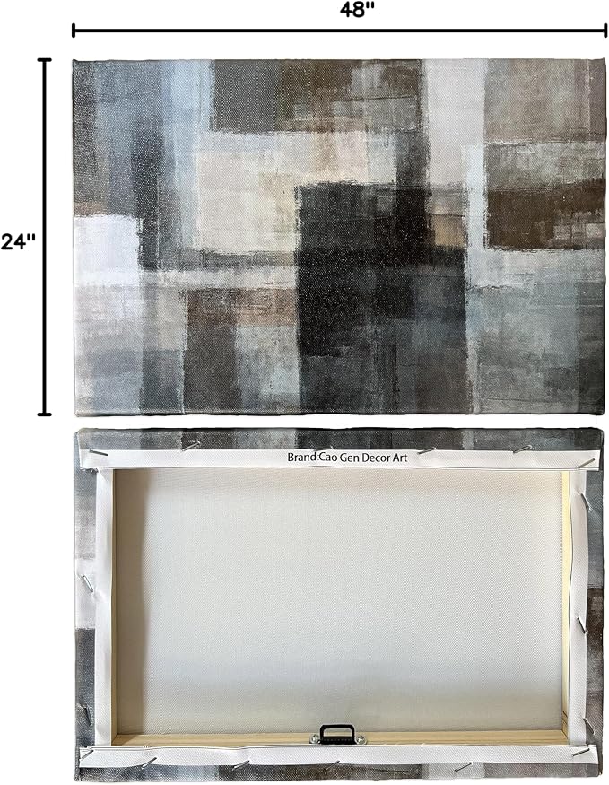 Cao Gen Decor Art A62462 Canvas Prints Abstract Wall Art Print Paintings Grey - Image 8