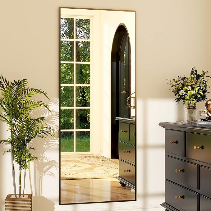 GLSLAND 64"x21" Full Length Mirror Full Body Mirror Freestanding Hanging or - Image 2
