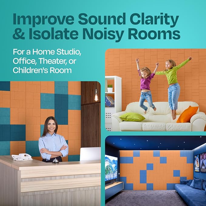 Acoustic Panels 12-Pack Soundproof Wall Panels 12"x12"x0.4" Decorative Sound - Image 7