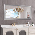 Amorho 60 X30 Inch Bathroom Mirror Silver, Thick Metal Framed Wall Mirrors by Amorho
