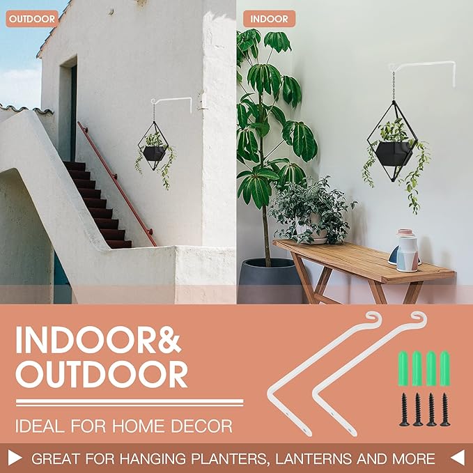 Jardim 2 Pack 10 Inch Premium Decorative Metal Iron Wall Hangers - Image 5