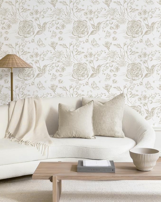 Yasinet Peel and Stick Wallpaper Vintage Floral Wallpaper Boho Floral Contact - Image 9