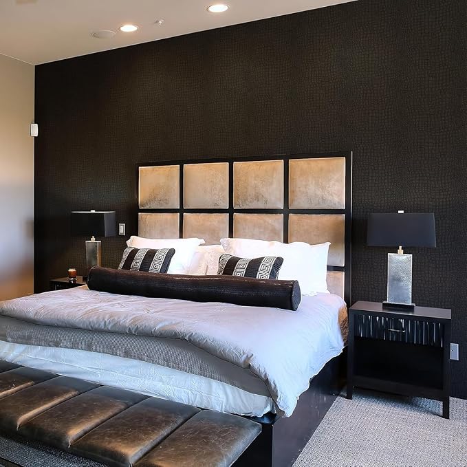 Zeeko Black Peel and Stick Wallpaper 17.3" x 590" Removable Crocodile Wallpaper - Image 4