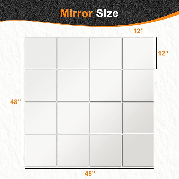 Delma Home Gym Mirrors, Square Large Wall Mirror - Image 4