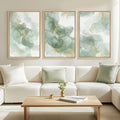 Large Framed Sage Green Abstract Wall Art by Cuspin
