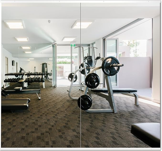 Delma Home Gym Mirror, Large Full Body Tempered Glass Frameless, Wall-Mounted by Delma