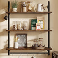 Bestier 3 Tier Industrial Pipe Shelving, Floating Book Shelves by Bestier