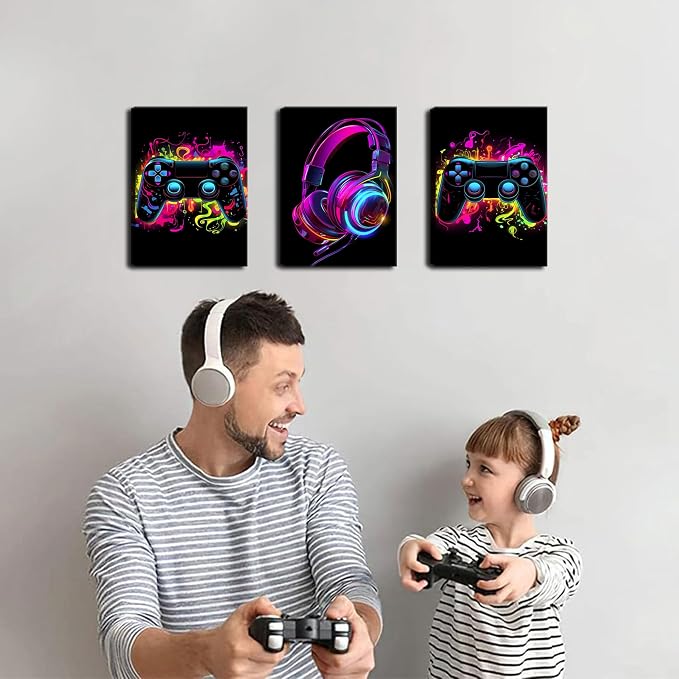 BGFCE Game Room Decor Set of 3, Neon Gaming Video Game Room Wall Art, Gaming - Image 4
