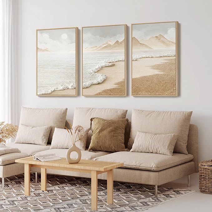 Framed Boho Abstract Beach Wall Art - Image 2