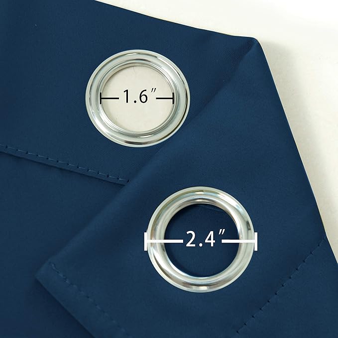 LEMOMO Navy Blue Blackout Curtains 42 x 54 Inch Length Set of 2 Panels Grommet - Image 6