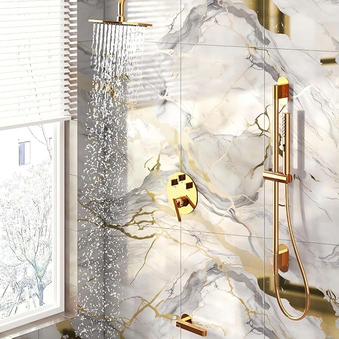 10pcs Thick Marble Peel and Stick Waterproof Wall Panels, Heat-Resistant - Image 2