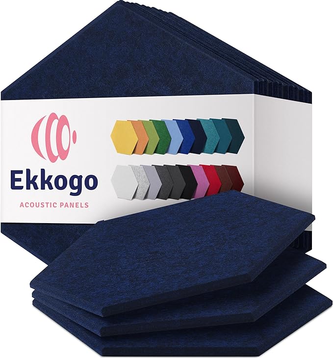 Acoustic Panels 12-Pack Soundproof Wall Panels 14"X12.1"X0.4" Sound Panels High by EkkogoAcousticPanels