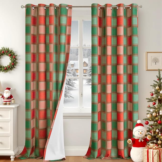 Lajode Plaid Curtains for Living Room by Lajode