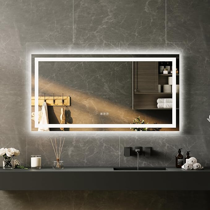 LED Bathroom Mirror 50 x 26 inch, Lighted Bathroom Vanity Mirror - Image 2
