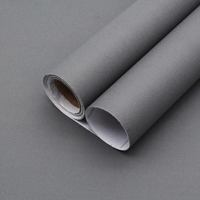 Yancorp 16"x394" Matte Dark Gray Contact Papaer Peel and Stick Wallpaper Vinyl by YancorpHomeDecor