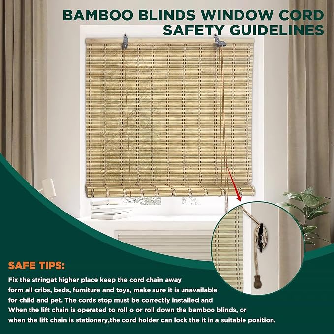 Bamboo Blinds for Interior Windows, Custom Roller Shades for Indoor Window and - Image 4