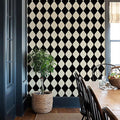 Simon&Siff Retro Peel and Stick Wallpaper Black and White Cream Wallpaper by SimonSiff