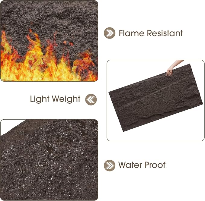 3D Faux Stone Wall Panels, Lightweight & Waterproof, Easy DIY Install - Image 3