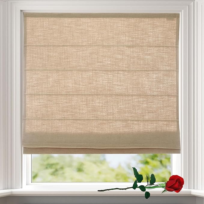 DEJAVU Cordless Linen Roman Shades - Image 2