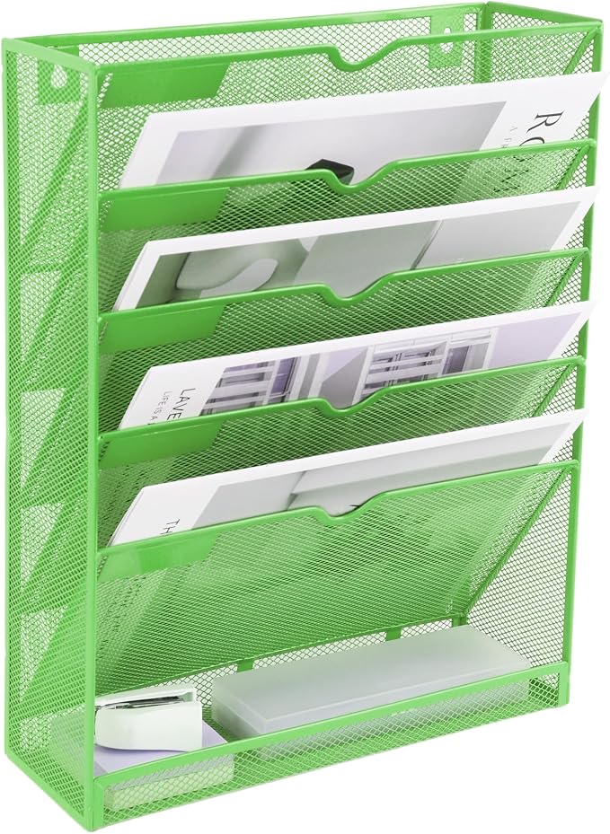 EASEPRES 6 Tier Mesh Hanging Wall File Organizer, Desk Vertical Mail Paper - Image 8