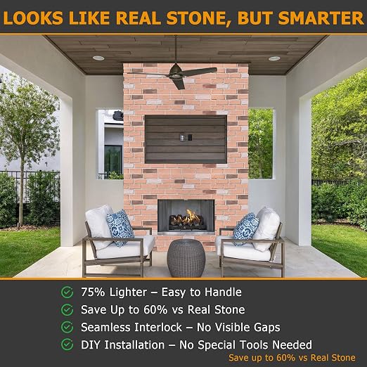ROOMTEC 6-Pack Faux Brick Wall Covering Panels - Image 4