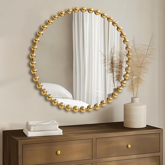 Madison Park Round Mirror, Metal Frame Circle Mirror 36 inch, Wall Art Decor by MADISONPARK