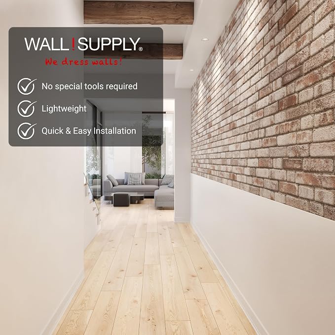 Wall!Supply 3D Wall Panels – Faux Brick, Bedroom & Office – Easy DIY - Image 3