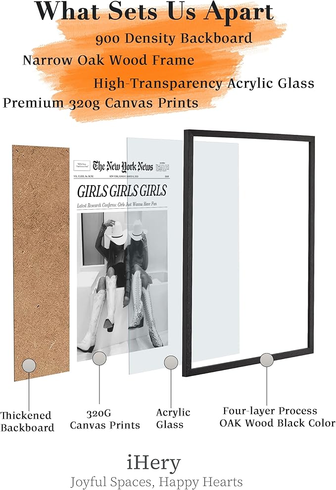 iHery Premium Natural Black OAK Wood 16x20in Girls Just Wanna Have Fun Trendy - Image 4