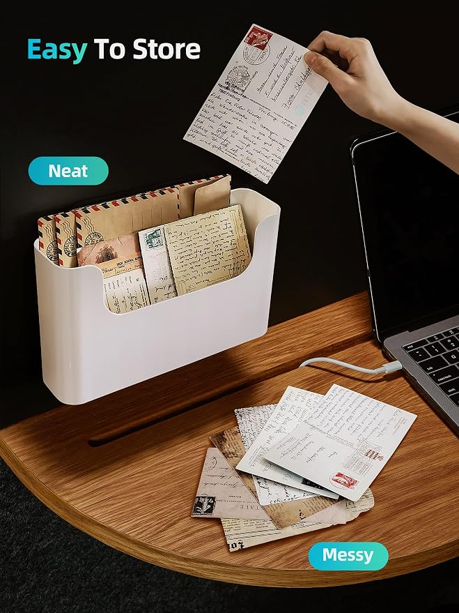 Wall Mount File Organizer Holder Mail Holder No Drilling Wall Pocket - Image 4