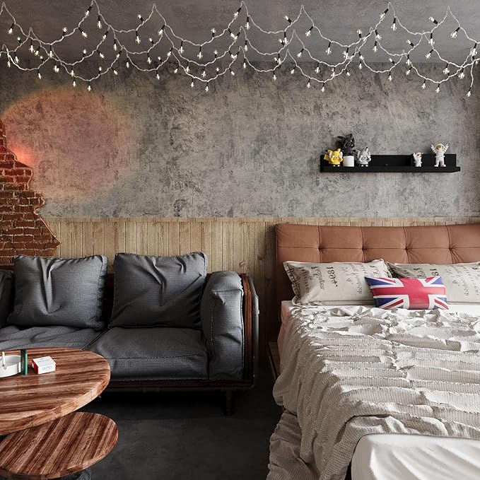 BAYYA Extra Wide Concrete Textured Wallpaper Peel Stick Light Grey Matte - Image 5