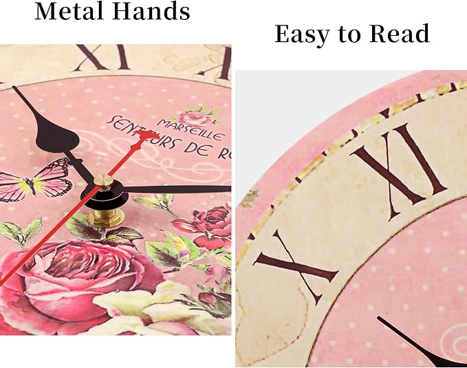 VIKMARI Home 14 Inch Battery Operated Silent Non-Ticking Vintage Wall Clock - Image 4