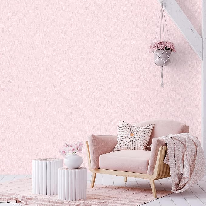 Vintage Pink Wall Paper Peel and Stick Textured Wallpaper Renter Friendly - Image 7