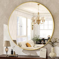 HARRITPURE Round Mirror 36 Gold Wall Mounted Circle Mirrors Vanity Mirror by HARRITPUREHome