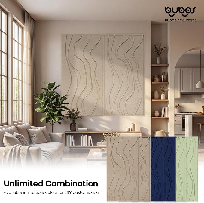 BUBOS 4 Pack Large Acoustic Panels, Total-Size 47.2 x 23.6 Inches Soundproof - Image 6
