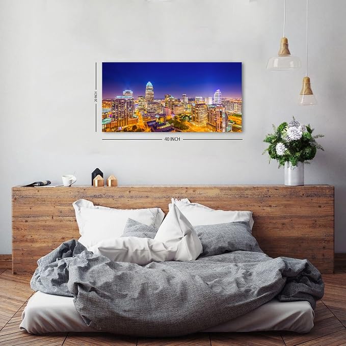 Charlotte Skyline Wall Art North Carolina City Wall Art Decor - Image 4