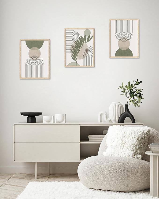 HesenDot Unframed Boho Sage Green Canvas Prints, 12x16in Botanical Line Wall Art - Image 6