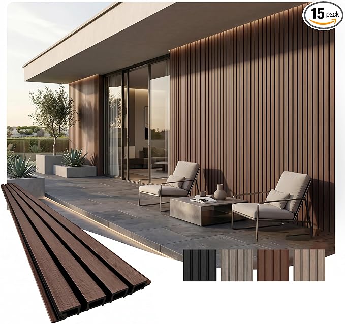 From Plain to Beautiful in Hours WPC Exterior Wall Slat Panels Waterproof by DecorativeCeilingTiles