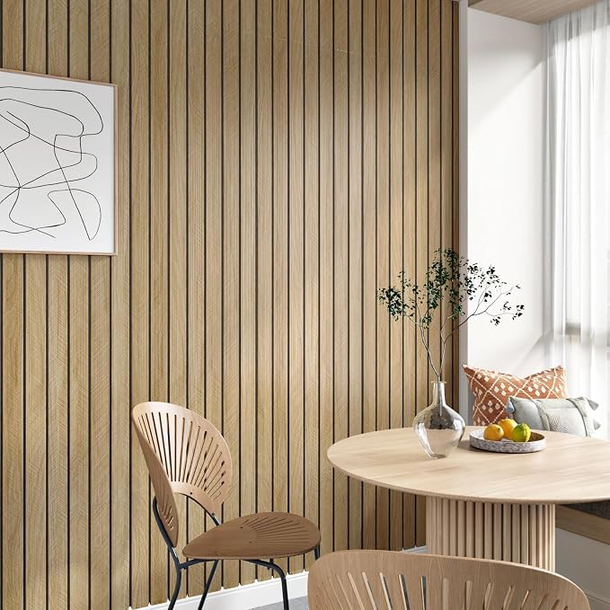 3D Brown Wood Panels for Walls 118" x 11.8" Acoustic Slat Wall Paneling Peel - Image 7