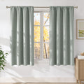 NICETOWN Sage Green Faux Linen Room Darkening Rod Pocket Curtains 63 inch Length by NICETOWN