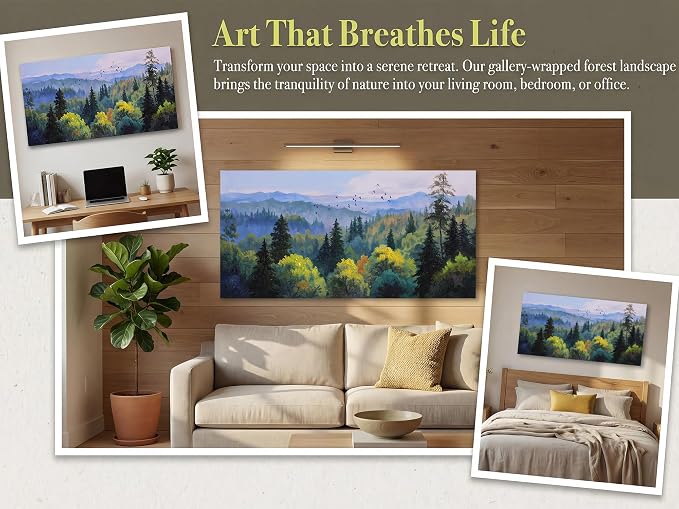 Ardemy Forest Landscape Canvas Painting 40"x20" - Image 3