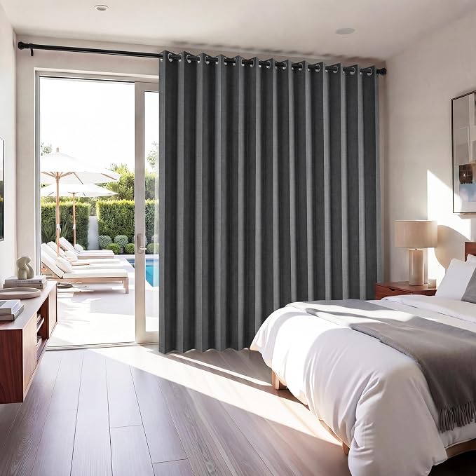 RYB HOME Accordion Style Room Divider Curtain-100% Blackout Folding Accordion - Image 2